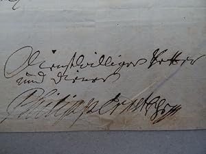 (Herzog; 1673 - 1729). Handschriftlicher Brief mit eigenhändiger Grußformel und eigenhändiger Unt...
