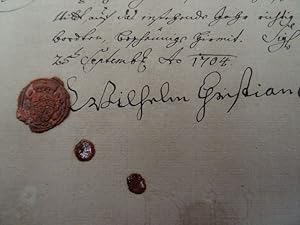 (1661 - 1711). Handschriftliches Bestätigungsschreiben mit eigenhändiger Unterschrift. Wisenburg ...