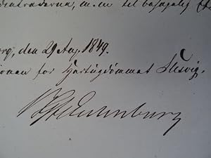 (Statthalter von Friedrich VII.). Handschriftlicher Brief in dänischer Sprache an das Finanzminis...