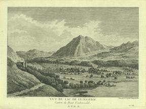 Image du vendeur pour Vue du lac de Lungern: Canton du Haut Unterwald. mis en vente par Wittenborn Art Books