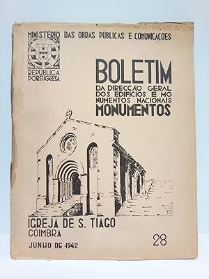 Bild des Verkufers fr Boletim da Direccao Geral dos Edificios e Monumentos Nacionais. N 28, Junho, 1942. : A IGREJA DE S. TIAGO DE COIMBRA zum Verkauf von Librera Miguel Miranda