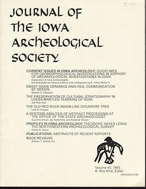 Bild des Verkufers fr Journal of the Iowa Archeological Society Volume 40, 1993 zum Verkauf von Jonathan Grobe Books