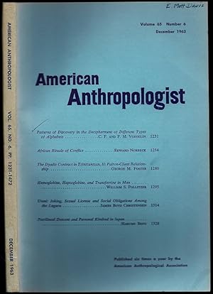 Seller image for Patterns of Discovery in the Decipherment of Different Types of Alphabets in American Anthropologist Volume 65 Number 6 for sale by The Book Collector, Inc. ABAA, ILAB