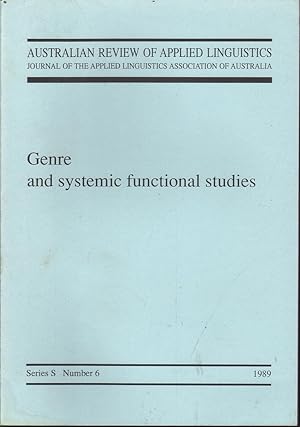Australian Review of Applied Linguistics: Genre and Systemic Functional Studies