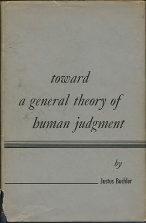 Bild des Verkufers fr Toward a General Theory of Human Judgement zum Verkauf von Kaaterskill Books, ABAA/ILAB