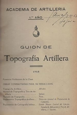 Imagen del vendedor de GUIN DE TOPOGRAFA ARTILLERA. a la venta por Librera Torren de Rueda