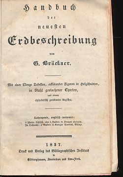 Bild des Verkufers fr Handbuch der neuesten Erdbeschreibung. zum Verkauf von Fundus-Online GbR Borkert Schwarz Zerfa