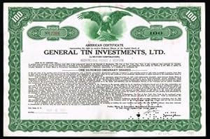 General Tin Investments, Ltd. [A British Corporation]: American Share Certificate, 1961