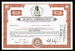 Quinta Corporation: Share Certificate