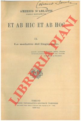 Seller image for Et ab hic at ab hoc. 9. Le malattie del linguaggio. for sale by Libreria Piani