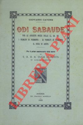 Odi sabaude per le auguste nozze delle LL. AA. RR. i principi di Piemonte.