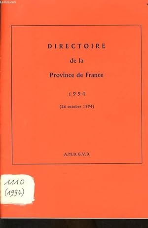 Seller image for DIRECTOIRE DE LA PROVINCE DE FRANCE for sale by Le-Livre