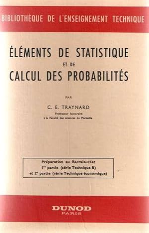 Elements de statistique et de calcul de probabilités