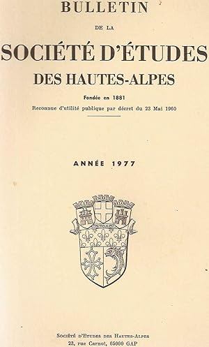 Image du vendeur pour Bulletin de la socit d'etudes des Hautes-alpes.1977 mis en vente par dansmongarage