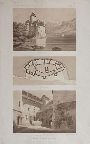 Imagen del vendedor de Schlo� Chillon im Genfer See. 3 Lithographien in Braunton v. W. Loeillot nach F. Adler a la venta por Buch- und Kunst-Antiquariat Flotow GmbH