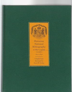 Bild des Verkufers fr HAWAIIAN NATIONAL BIBLIOGRAPHY 1780-1900. Vol. 2 1831-1850. zum Verkauf von BOOK NOW