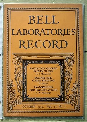 Immagine del venditore per Bell Laboratories Record. October 1932, volume 11, no. 2. venduto da Monkey House Books