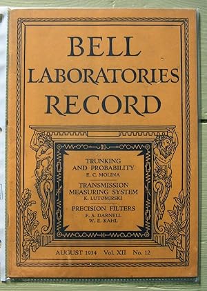 Seller image for Bell Laboratories Record. August 1934, volume XII, no. 12. for sale by Monkey House Books