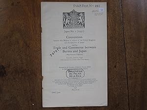 Convention . Regarding Trade and Commerce Between Burma and Japan.London June 7, 1937.