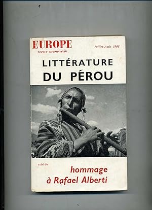 Seller image for LITTRATURE DU PROU suivi de Hommage  Rafael Alberti. for sale by Librairie CLERC