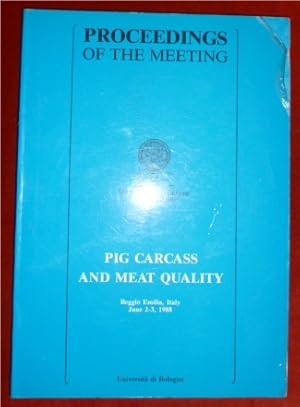 Bild des Verkufers fr Proceedings of the Meeting. Pig Carcass and Meat Quality. zum Verkauf von Antiquariat Clement