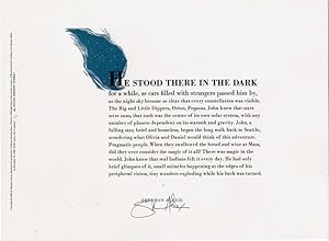 He Stood There in the Dark (Signed Broadside, excerpt from "Indian Killer")