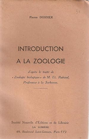 Introduction à la Zoologie