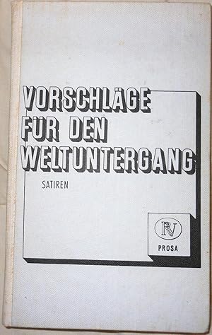 Bild des Verkufers fr Vorschlage Fur Den Weltuntergang zum Verkauf von Hastings of Coral Springs