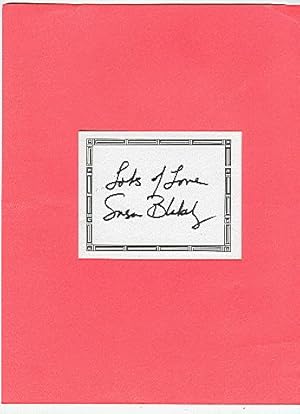 **SIGNED BOOKPLATES/AUTOGRAPH card by actress SUSAN BLAKELY**