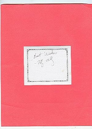 **SIGNED BOOKPLATES/AUTOGRAPH card by actress MEG TILLY**