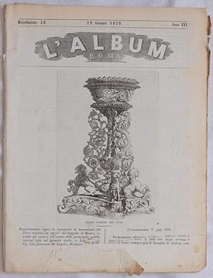 Immagine del venditore per L'ALBUM DI ROMA 29 GENNAIO 1859, venduto da Sephora di Elena Serru