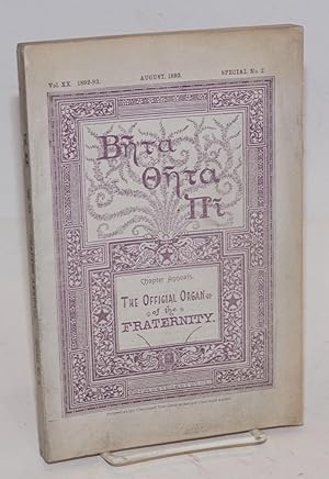 Beta theta pi,; chapter annuals; the official organ of the fraternity vol. xx 1892-93, August 189...