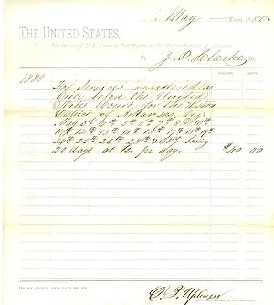 Seller image for Deputy Marshal Expense Voucher for Service in Indian Territory for sale by The Ridge Books