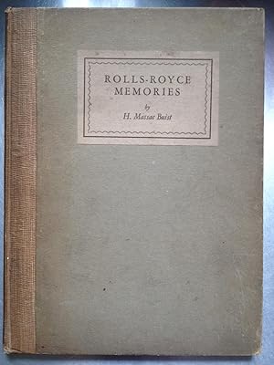 Image du vendeur pour ROLLS - ROYCE MEMORIES mis en vente par Harris & Harris Books