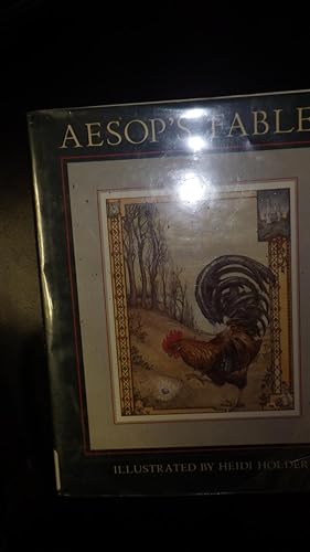 Seller image for AESOP S Fables in Color Dustjacket with Rooster WITH RED CONE on front finding Diamond Outside, Nine classic fables includes Dove & Snake,Fox & Grapes , Marriage of Sun, Cock & Jewel, for sale by Bluff Park Rare Books