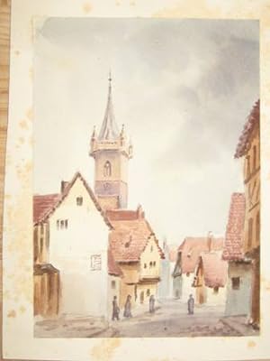 Obernai, (Bas-Rhin), Original Aquarell John Codrington