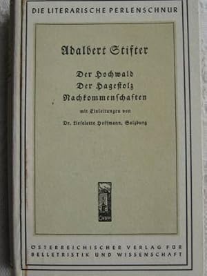Seller image for Der Hochwald, Der Hagestolz, Nachkommenschaften drei Erzhlungen for sale by Alte Bcherwelt