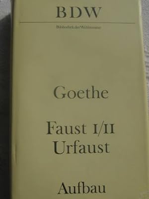 Bild des Verkufers fr Faust - Urfaust - Faust I und II Paralipomena Goethe ber Faust zum Verkauf von Alte Bcherwelt