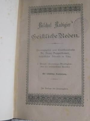 Seller image for Bischof Rudigier`s Geistliche Reden I. Band, Sonntags-Predigten (aus der vorbischflichen Periode) for sale by Alte Bcherwelt
