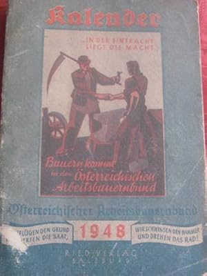 Imagen del vendedor de sterreichischer Arbeitsbauernbundkalender 1948 a la venta por Alte Bcherwelt