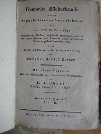 Bild des Verkufers fr Deutsche Bcherkunde oder alphabetisches Verzeichniss der von 1750 bis Ende 1823 erschienen Bcher Erster Theil (von 2) zum Verkauf von Alte Bcherwelt