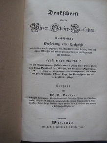 Seller image for Denkschrift ber die Wiener October-Revolution for sale by Alte Bcherwelt