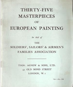 Imagen del vendedor de Thirty-Five Masterpieces of European Painting in Aid of the Soldiers', Sailors' & Airmen's Families Association a la venta por Mike Park Ltd