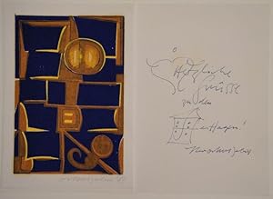 Ohne Titel. Farbiger Holzschnitt. 1973. In Bleistift signiert: Oskar Dalvit 73.