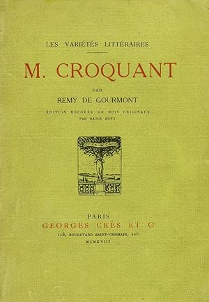 Seller image for M. Croquant. for sale by Librairie Chretien