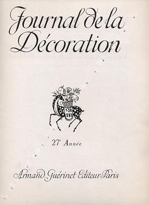 Seller image for Journal de la Dcoration, 27e Anne. for sale by Librairie Chretien