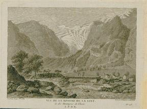 Imagen del vendedor de Vue de la riviere de la Ling et des montagnes de Glaris. a la venta por Wittenborn Art Books