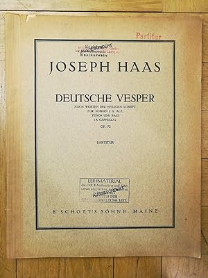 Deutsche Vesper / Nach Worten der Heiligen Schrift für Sopran I, II, Alt, Tenor und Bass (a capel...