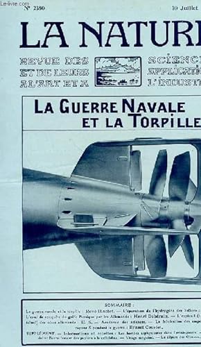 La nature n° 2180 - La guerre navale et la torpille par Blactot, L'épuration de l'hydrogène des b...