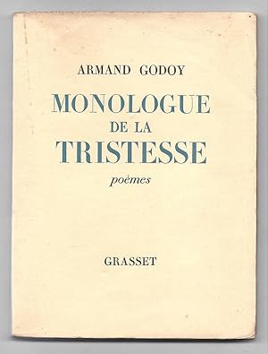 Imagen del vendedor de Monologue de la tristesse a la venta por Librairie Aubry